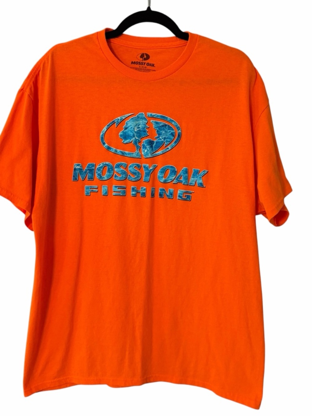 Mossy Oak Fishing Shirt Orange & Blue Men’s XL Extra Large T-Shirt
